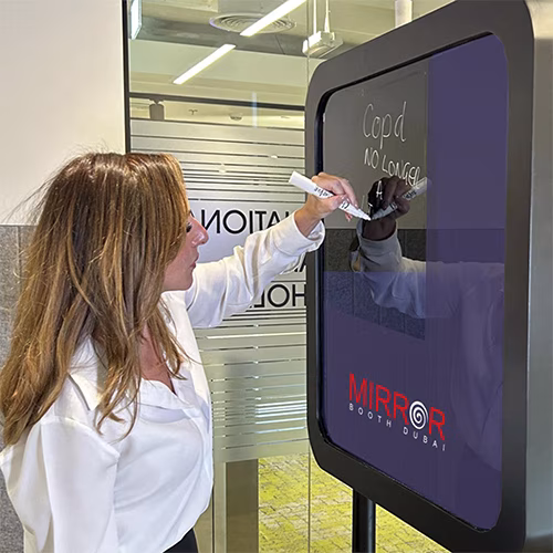 CAPTION CAM DUBAI: GUESTS CREATE REAL-TIME BRANDED VIDEOS! DRAW, WRITE & SHARE INSTANTLY. PERFECT FOR EVENTS & ACTIVATIONS. BOOK THIS VIRAL EXPERIENCE NOW!"