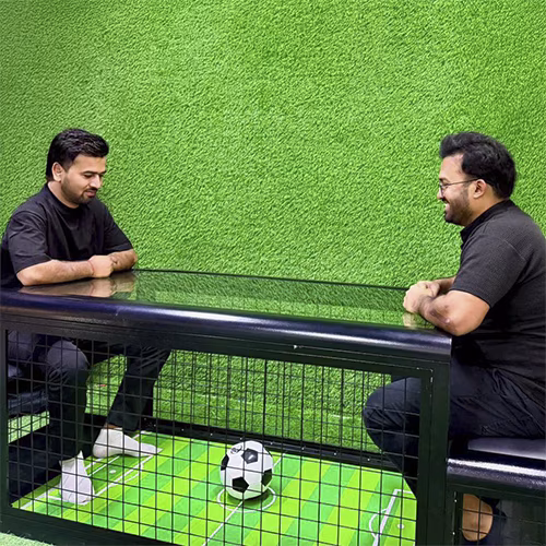 Interactive Football Table for event rentals in Dubai, featuring digital scoring and sleek design for corporate parties, fan zones, and arcade game entertainment.