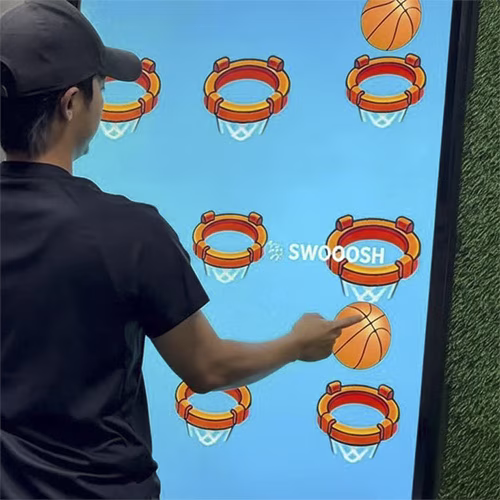Interactive Reflex Basketball Game rental for Dubai events, featuring digital scoring and high-speed targets for corporate activations