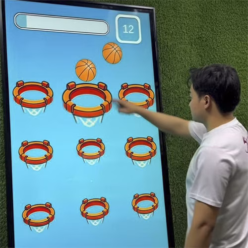 Interactive Reflex Basketball Game rental for Dubai events, featuring digital scoring and high-speed targets for corporate activations