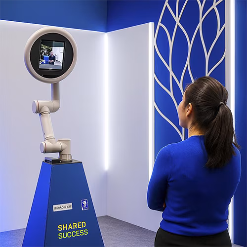Glambot photo booth setup with professional lighting and robotic camera at a luxury event