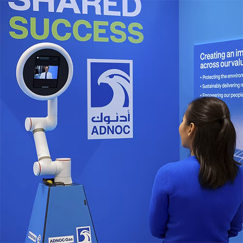 Glambot photo booth setup with professional lighting and robotic camera at a luxury event