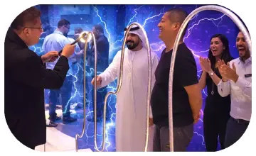 Giant Buzz Wire rental in Dubai with custom branding and wire shape for corporate events, brand activations, and carnival games in the UAE